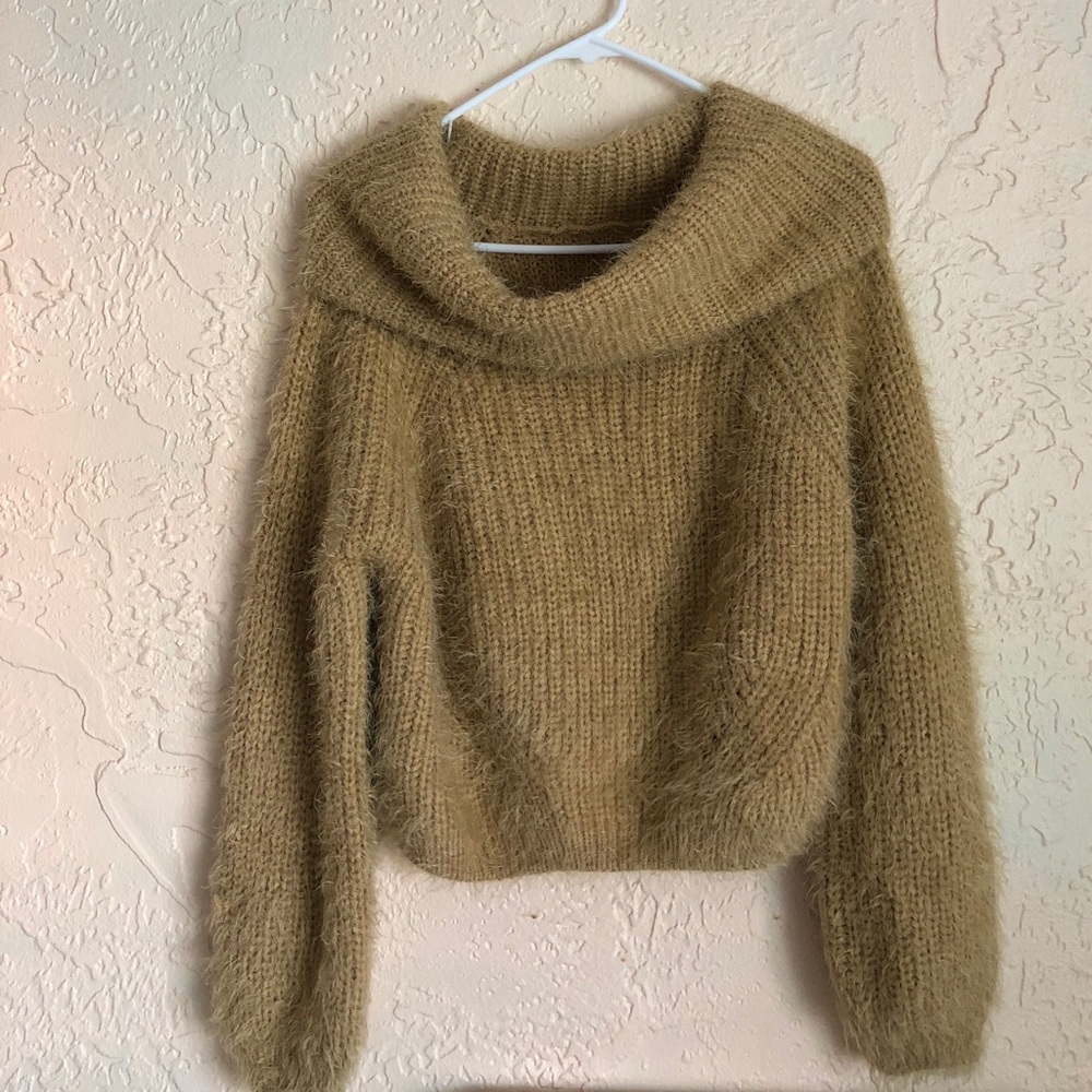 Fuzzy Chunky Neck Sweater